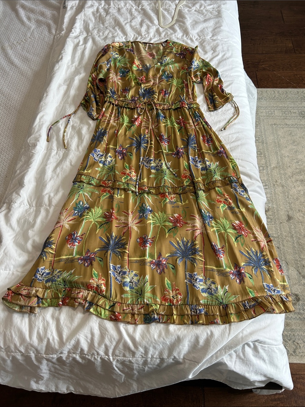 Scotch & Soda Dark Khaki Tropical-Print Dress - Picture 4 of 6